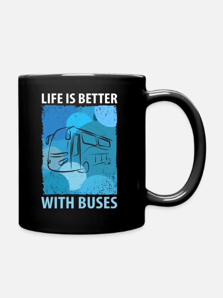 Bus Busfahrer Schulbus Autobus Busfahrerin - Tasse einfarbig - Schwarz