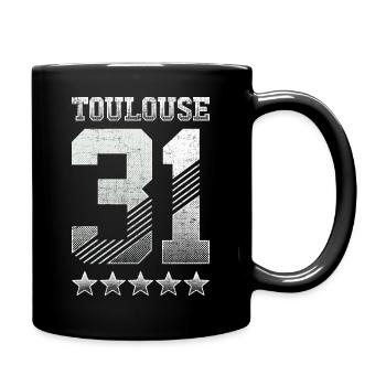 Toulouse 31, 5 étoiles, "Halftones" - Mug uni - noir - Droite