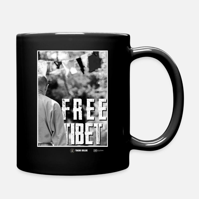 Free Tibet - Tashi Delek - Tasse einfarbig - Schwarz