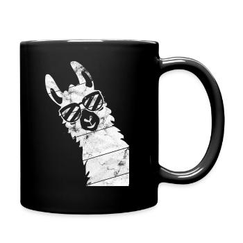 Vintage Lama Alpaca Geschenk Retro Sonnenbrille Us - Tasse einfarbig - Schwarz - Rechts