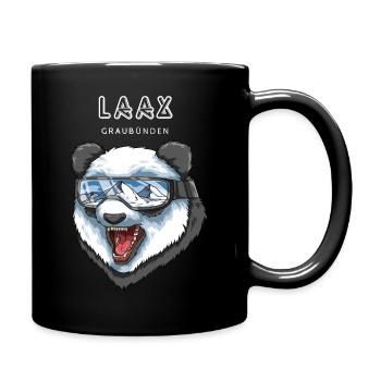 Laax Graubünden Schweiz Retro Ski Panda - Tasse einfarbig - Schwarz - Rechts