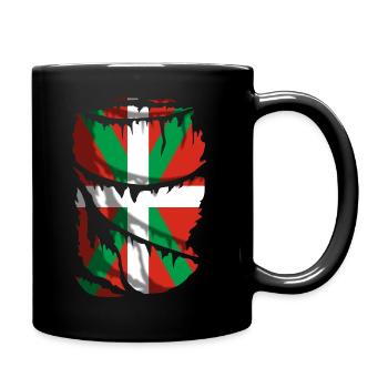 Flag of Euskadi broken. Ikurriña - Full Colour Mug - black - Right