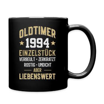 LUSTIG 32. GEBURTSTAG OLDTIMER 1994 EINZELSTÜCK - Tasse einfarbig - Schwarz - Rechts