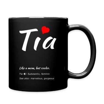 Tia, comme une maman mais plus cool - Mug uni - noir - Droite