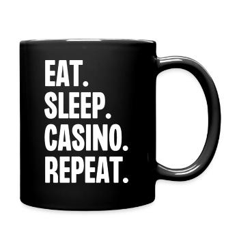 Eat Sleep Casino Repeat - Full Colour Mug - black - Right