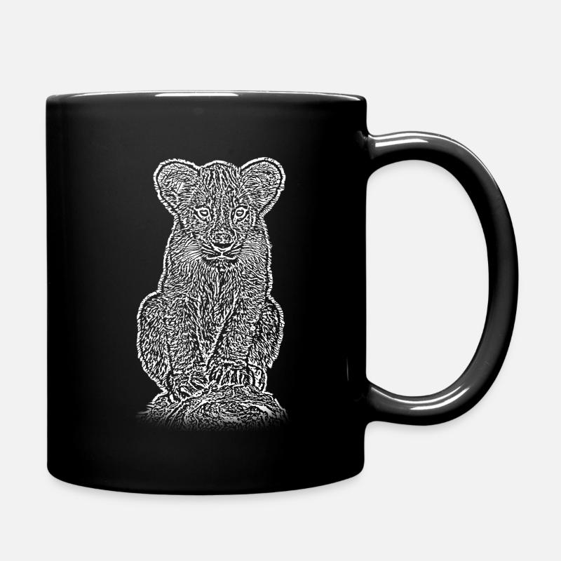 Eva s Lion Cub weiss doppelseitig - Tasse einfarbig - Schwarz