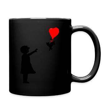 Hommage an Banksy - Tasse einfarbig - Schwarz - Rechts