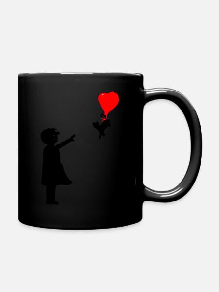 Hommage an Banksy - Tasse einfarbig - Schwarz