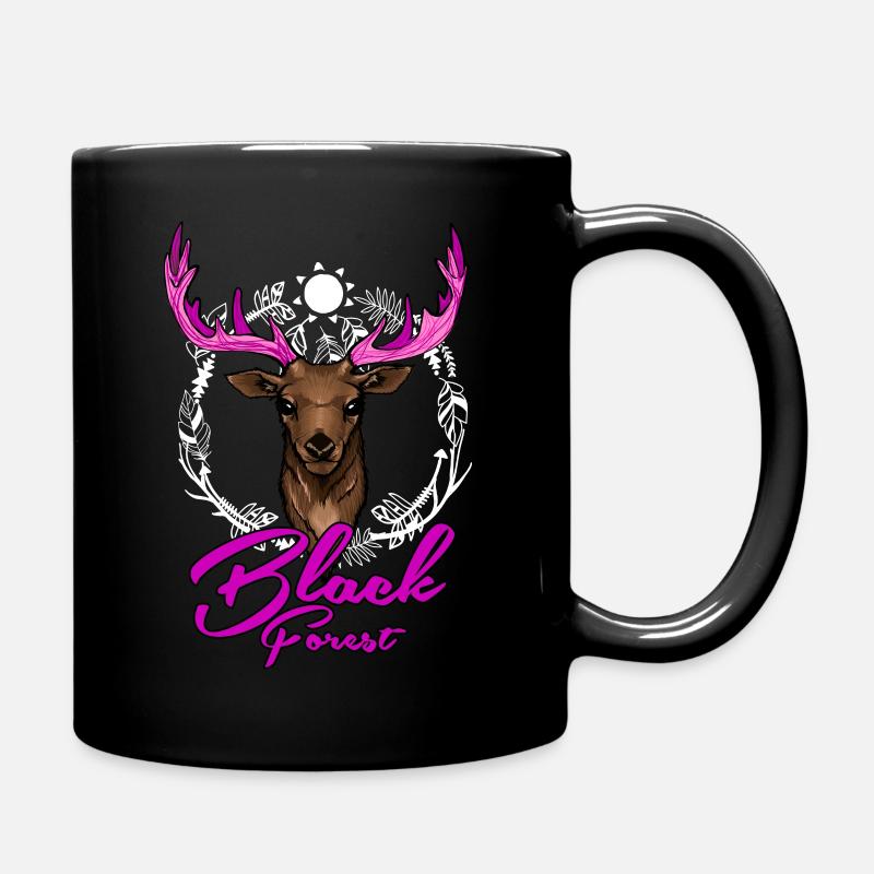 Black Forest Hirsch mit pinkem Geweih - Tasse einfarbig - Schwarz