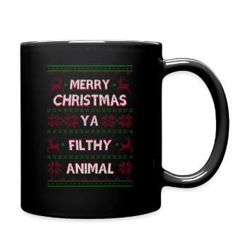 Merry Christmas Ya Filthy Animal - Full Colour Mug - black - Right