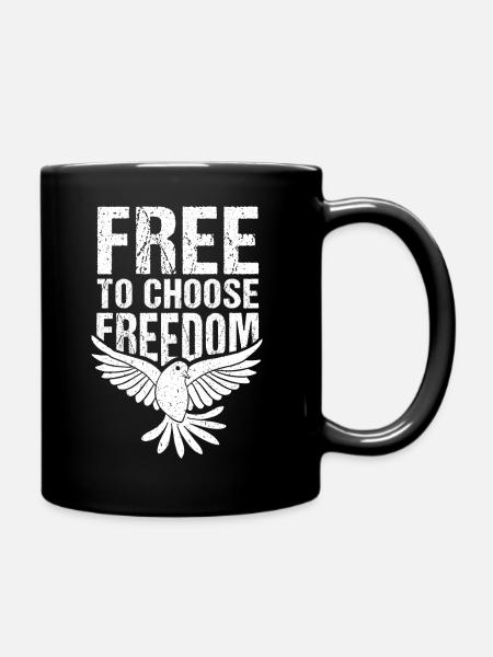 free to choose freedom - Full Colour Mug - black