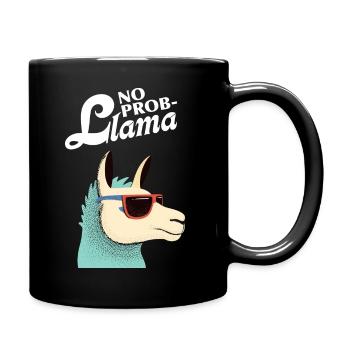 Pas de Prob-Llama - Lama Alpaca Office Saying - Mug uni - noir - Droite