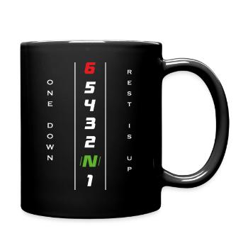 Motorcycle gear shift 1N23456 - ONE DOWN REST UP - Full Colour Mug - black - Right