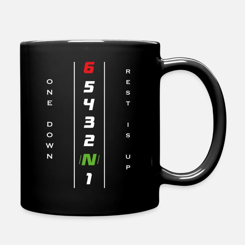 Motorrad Gangschaltung 1N23456 - ONE DOWN REST UP - Tasse einfarbig - Schwarz