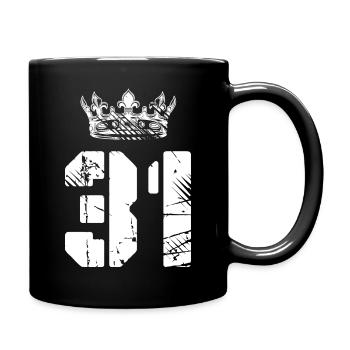 31 Couronne numérique - Mug uni - noir - Droite