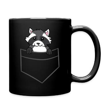 Raton laveur - Dans la poche de poitrine / poche de chemise - Mug uni - noir - Droite