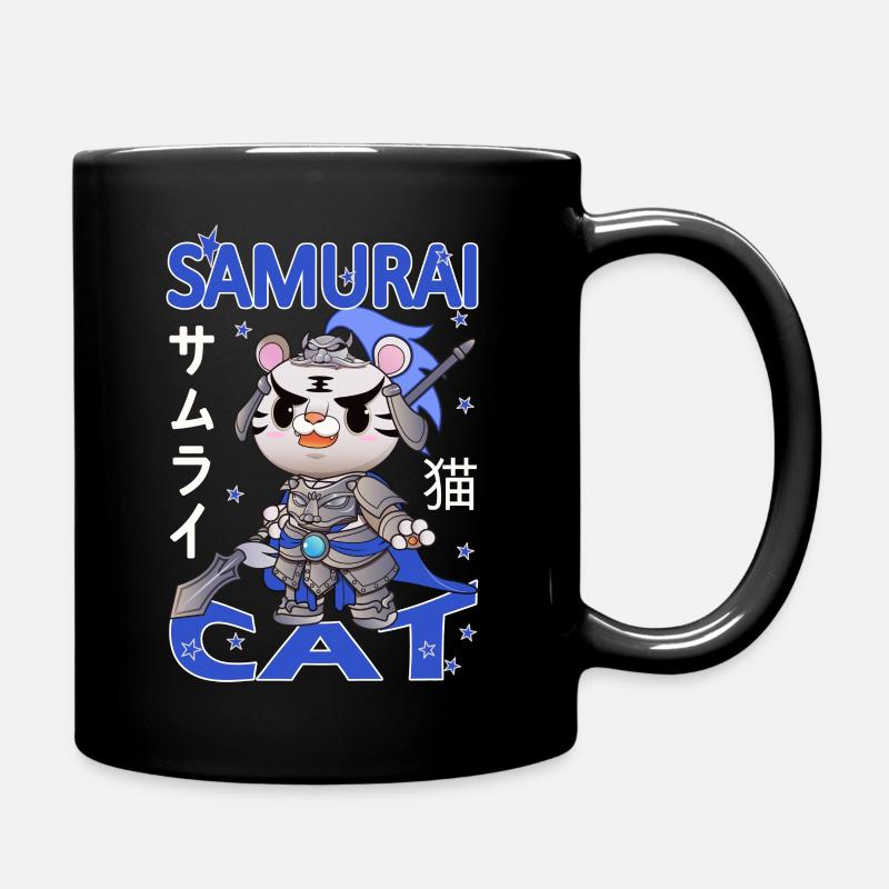 Samurai Cat japan cat - Tasse einfarbig - Schwarz