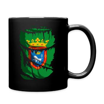 Flagge von Pamplona, zerbrochener oder zerrissener Stoffeffekt - Tasse einfarbig - Schwarz - Rechts