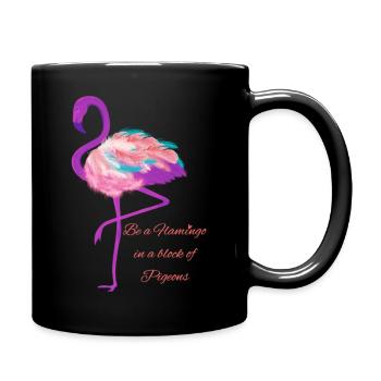 be a flamingo - Tasse einfarbig - Schwarz - Rechts