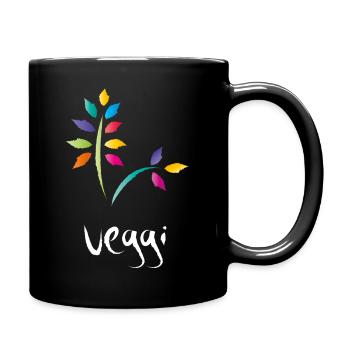 veggi bunt - Tasse einfarbig - Schwarz - Rechts