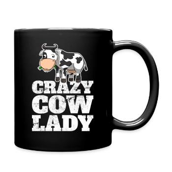 Crazy Cow Lady Cows Farmer Farmer - Full Colour Mug - black - Right