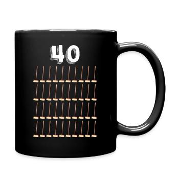 40 Brooms Birthday Gift Humor - Full Colour Mug - black - Right