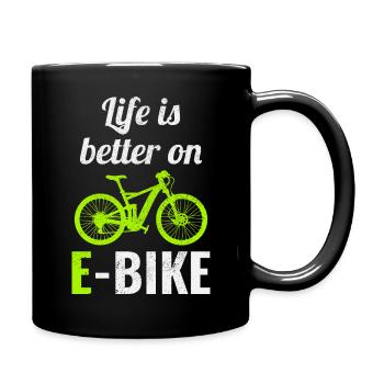 E-Bike Electric-Bike E-Cyclist Bicycling Rider - Full Colour Mug - black - Right