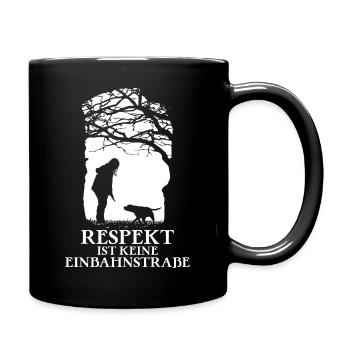 Respekt ist keine Einbahnstraße weiß - Tasse einfarbig - Schwarz - Rechts