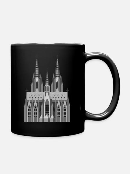 Kölner Dom - Tasse einfarbig - Schwarz