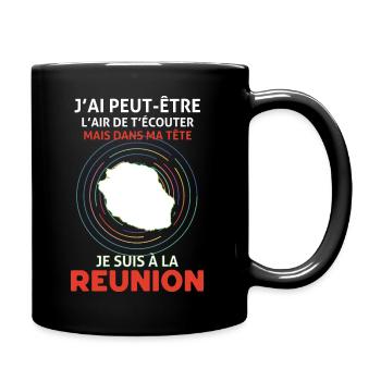 Humour Message Réunion - Mug uni - noir - Droite