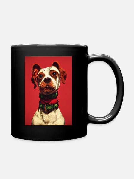 Punk Hund Rot - Tasse einfarbig - Schwarz