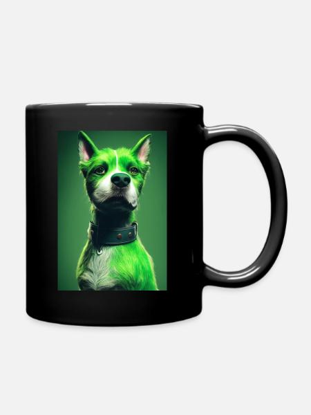 Green Dog Punk - Full Colour Mug - black