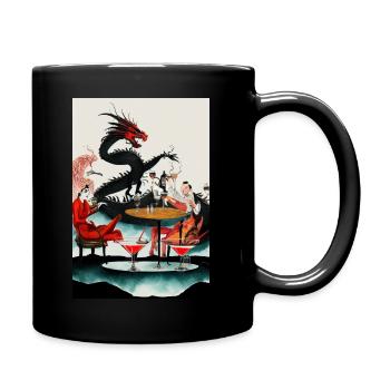 Drache Chinesisch Lounge - Tasse einfarbig - Schwarz - Rechts
