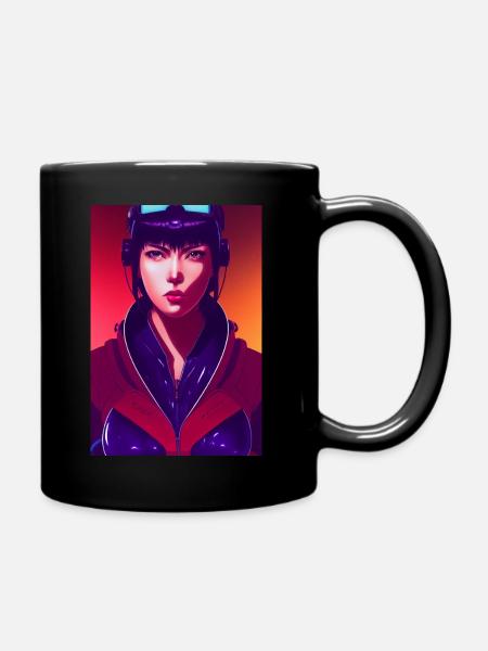 Major Motoko Kusanagi Manga - Tasse einfarbig - Schwarz