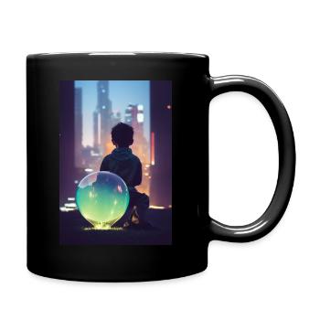 Neon Balloon - Tasse einfarbig - Schwarz - Rechts