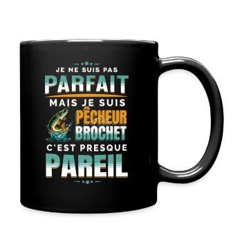 Pêcheur de Brochet - Phrase Drôle de Pêcheur - Mug uni - noir - Droite