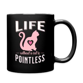 Une vie sans chat est un chat inutile - Mug uni - noir - Droite