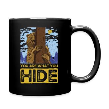 You Are What You Hide. Bear Design Forest Gift - Full Colour Mug - black - Right