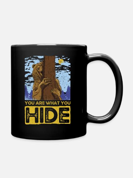 Vous êtes ce que vous cachez. Cadeau forêt Bear Design - Mug uni - noir