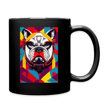 French Bulldog - Retro - Full Colour Mug - black - Right