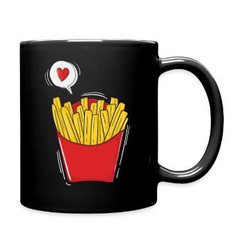 Pommes Frites Pommes Liebhaber Fast Food Fritte Ro - Tasse einfarbig - Schwarz - Rechts