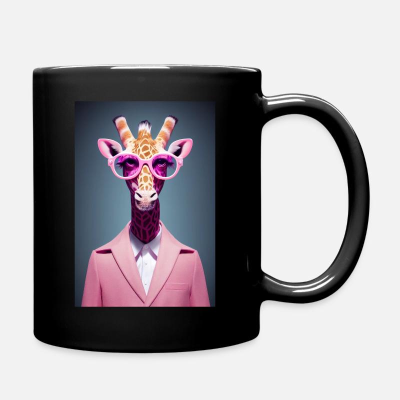 Griraffe pink Disco - Full Colour Mug - black