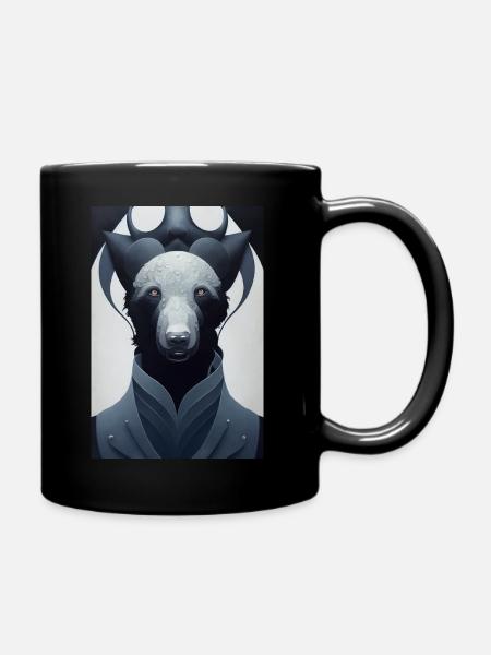 Panda Bear Polar Bear Comic Portrait - Full Colour Mug - black