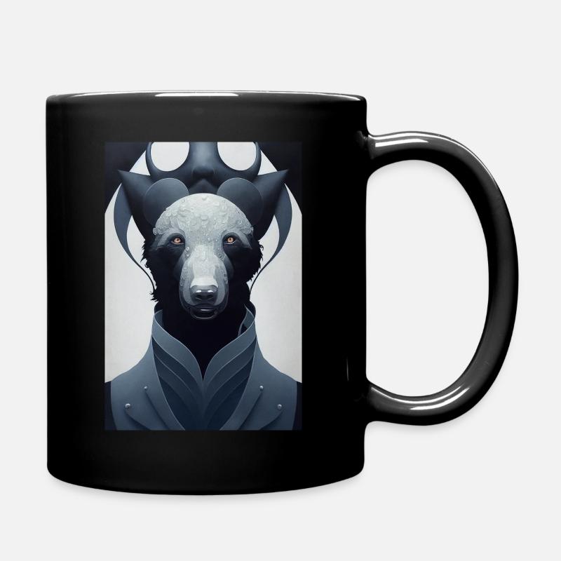 Panda Bear Polar Bear Comic Portrait - Full Colour Mug - black