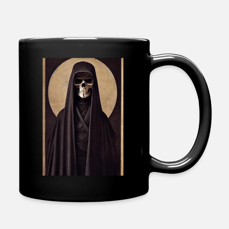Halloween Reaper Skull - Full Colour Mug - black