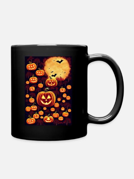 Halloween Gruselig Totenkopf - Tasse einfarbig - Schwarz