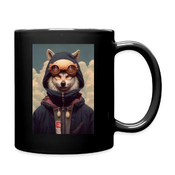 Wolf Mask Flyer - Full Colour Mug - black - Right