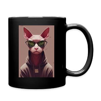 Sphynx Cat - Full Colour Mug - black - Right