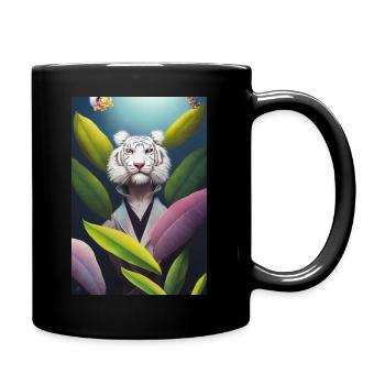 Tropical Lion White - Full Colour Mug - black - Right