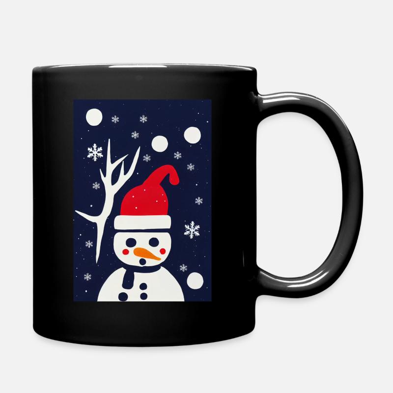 Schneeman Christmas - Full Colour Mug - black
